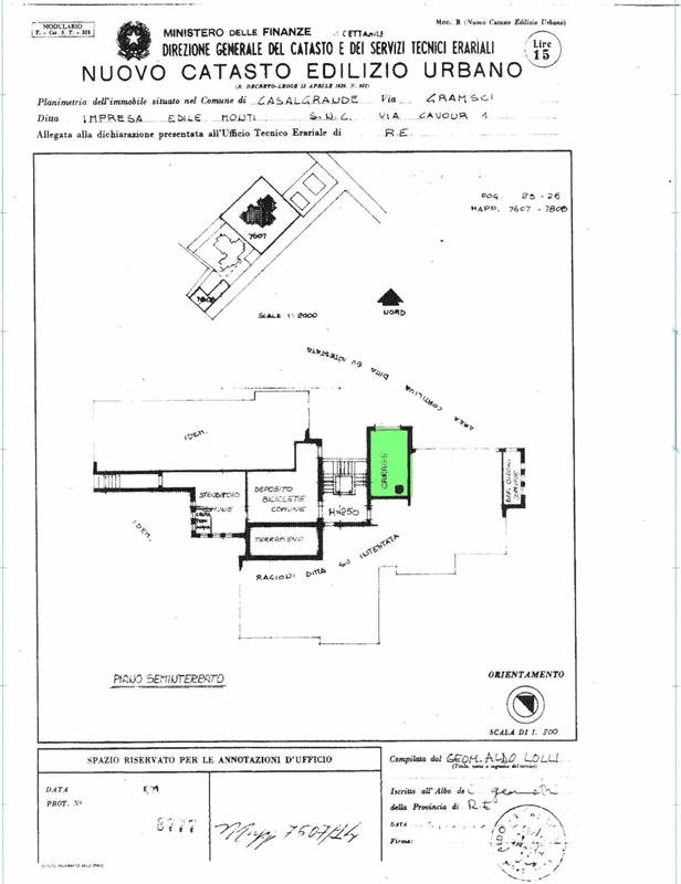 Pianta Garage evidenziata