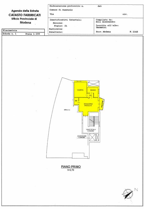 Pianta Catastale Evidenziata MP 